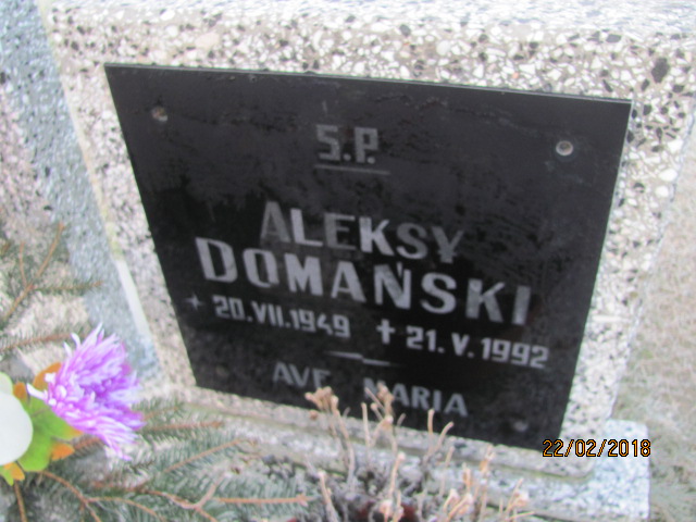 Aleksy Domański  1949 Człopa - Grobonet - Wyszukiwarka osób pochowanych