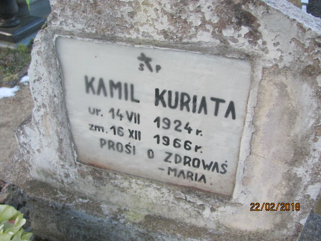 Kamil Kuriata 1924 Człopa - Grobonet - Wyszukiwarka osób pochowanych