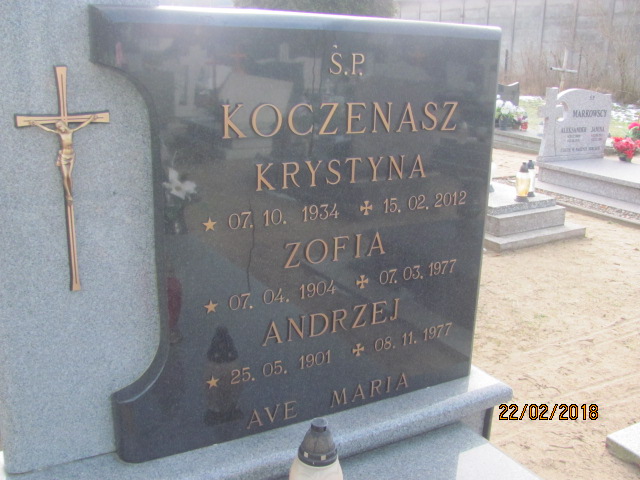 Andrzej Koczenasz 1901 Człopa - Grobonet - Wyszukiwarka osób pochowanych